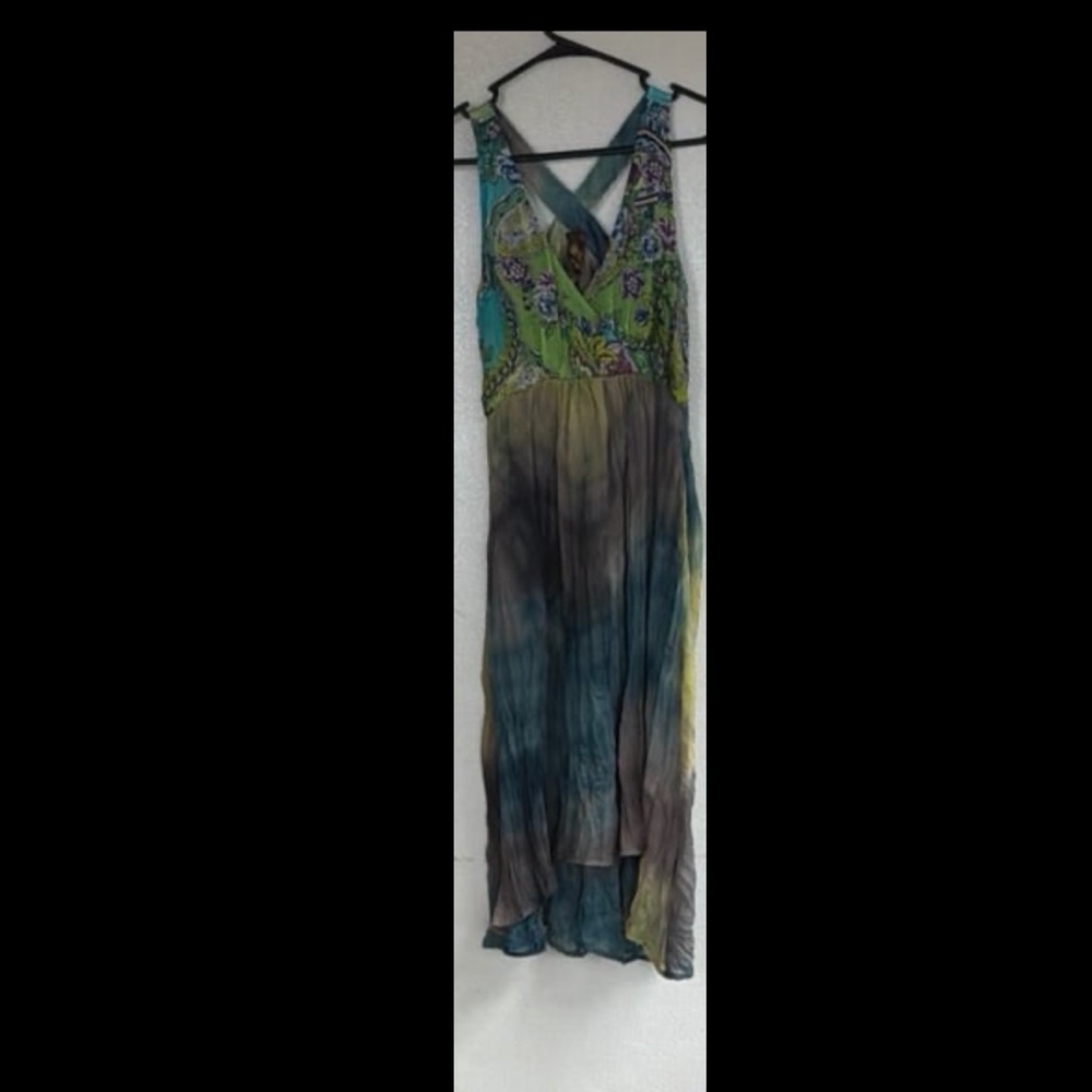 Aratta Green and Blue Maxi Skirt